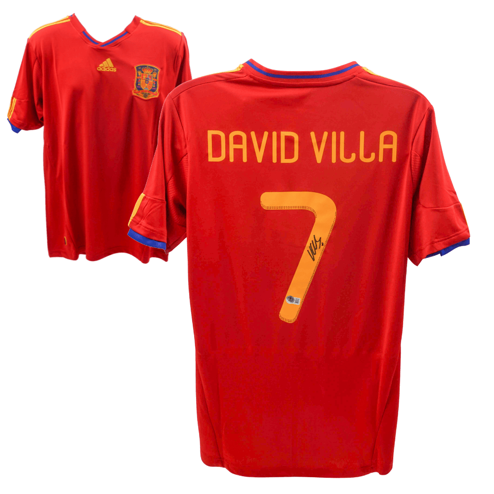 David Villa Signed Spain National Home Jersey #7 – Beckett COA