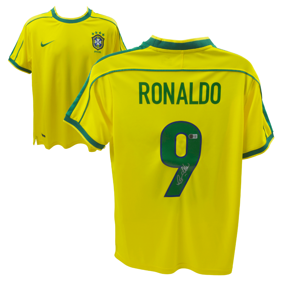 Ronaldo Nazario Signed Brazil National Team Soccer Jersey #9 – Beckett COA