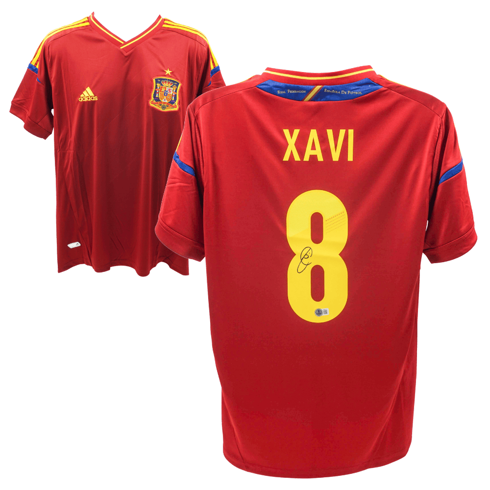 Xavi Hernandez Signed Spain National Home Jersey #8 – Beckett COA