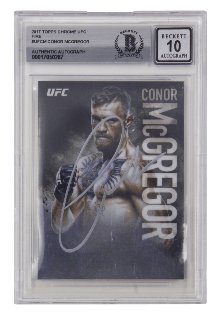 Conor McGregor Signed 2017 Topps Chrome UFC Fire #UFCM – BGS 10 Autograph