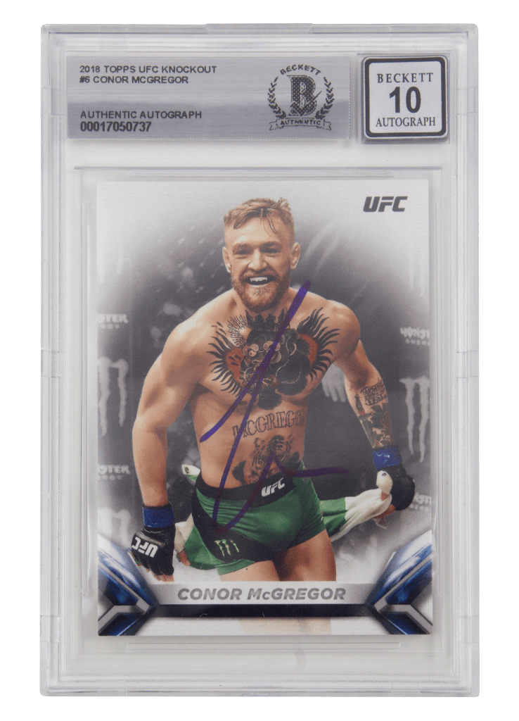 Conor McGregor Signed 2018 Topps UFC Knockout #6 – BGS 10 Autograph