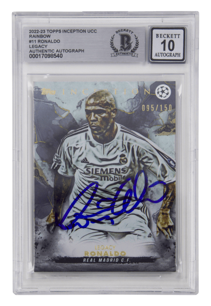 Ronaldo Nazario Signed 2022-23 Topps Inception UCC /150 – BGS 10 Autograph