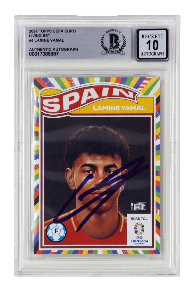 Lamine Yamal Signed 2024 Topps Living Road to UEFA EURO Rookie Card – BGS 10