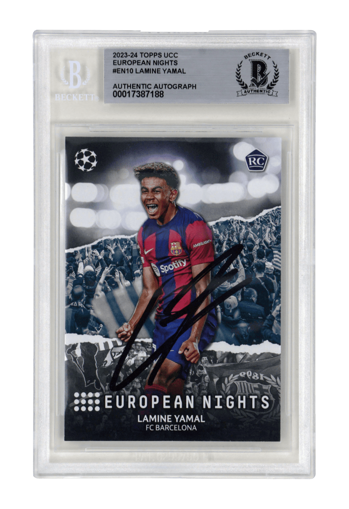 Lamine Yamal Signed 2023-24 Topps UCC European Nights Rookie Card – BGS AUTH