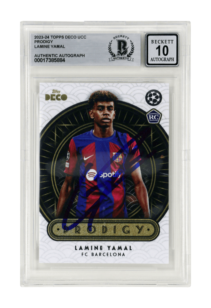 Lamine Yamal Signed 2023-24 Topps Deco UCC Prodigy Rookie Card – BGS 10