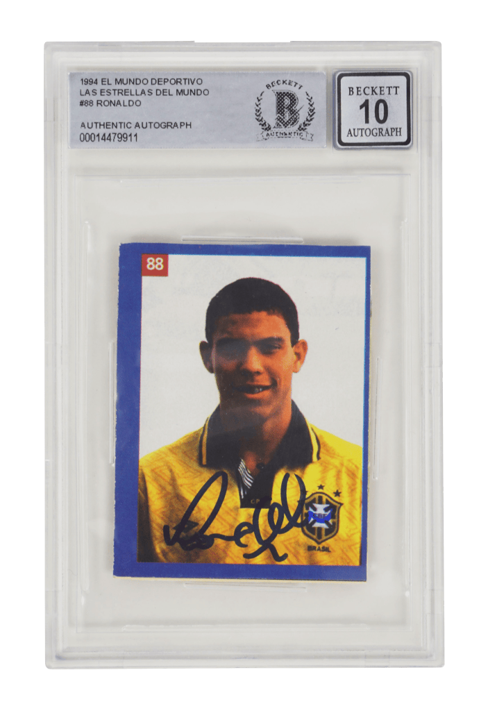 Ronaldo Nazario Signed 1994 El Mundo Deportivo Rookie Card #88 – BGS 10