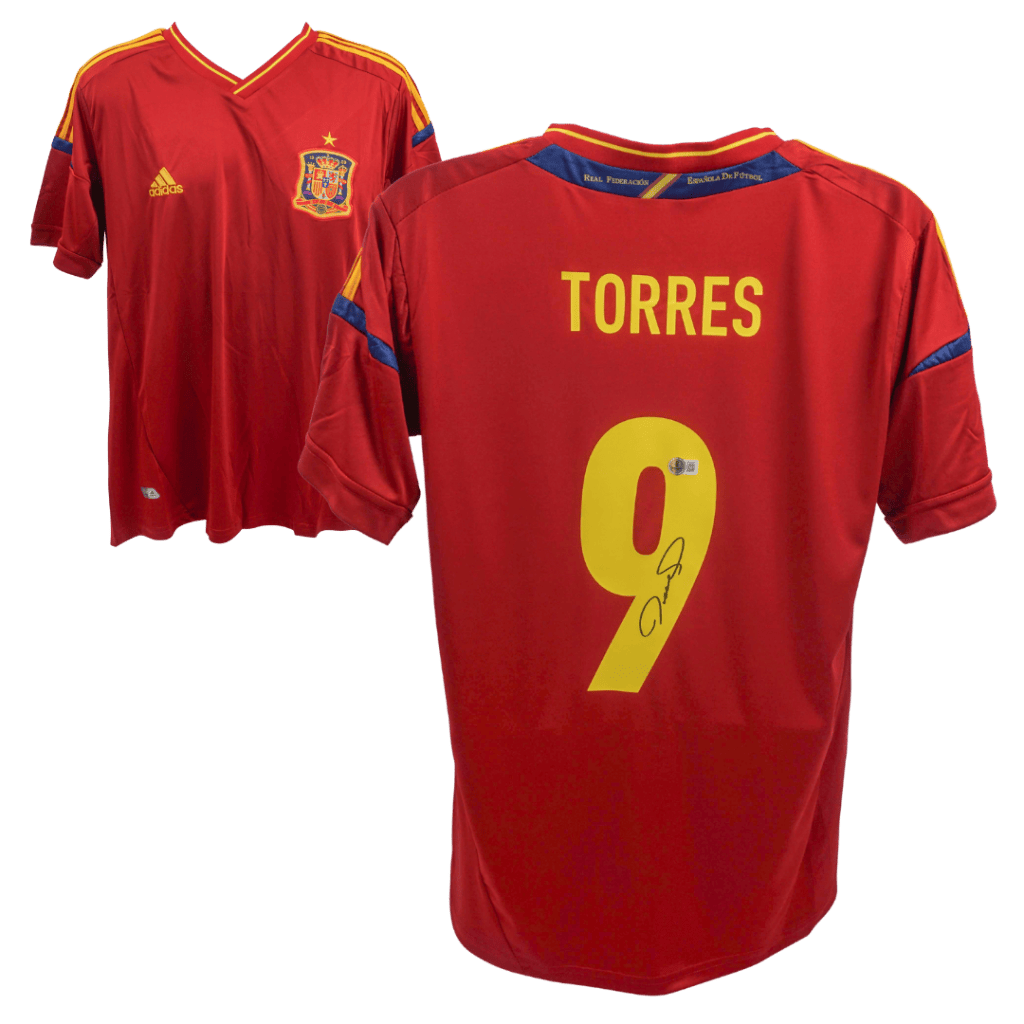 Fernando Torres Signed Spain National Home Soccer Jersey #9 – BECKETT COA