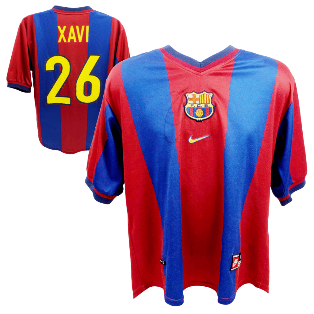 Xavi Front Signed Vintage Barcelona Nike Soccer Jersey #26 – BECKETT COA