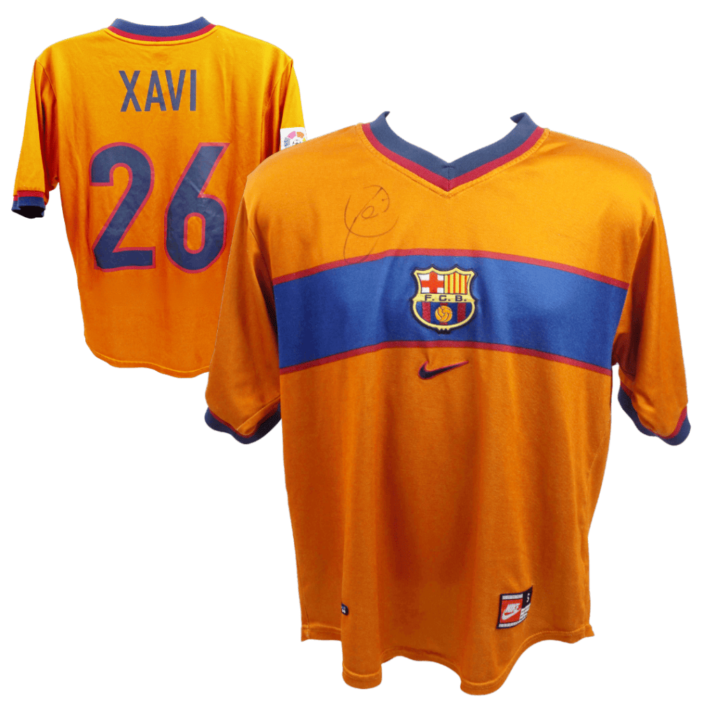 Xavi Front Signed Vintage Barcelona Nike Soccer Jersey #26 – BECKETT COA