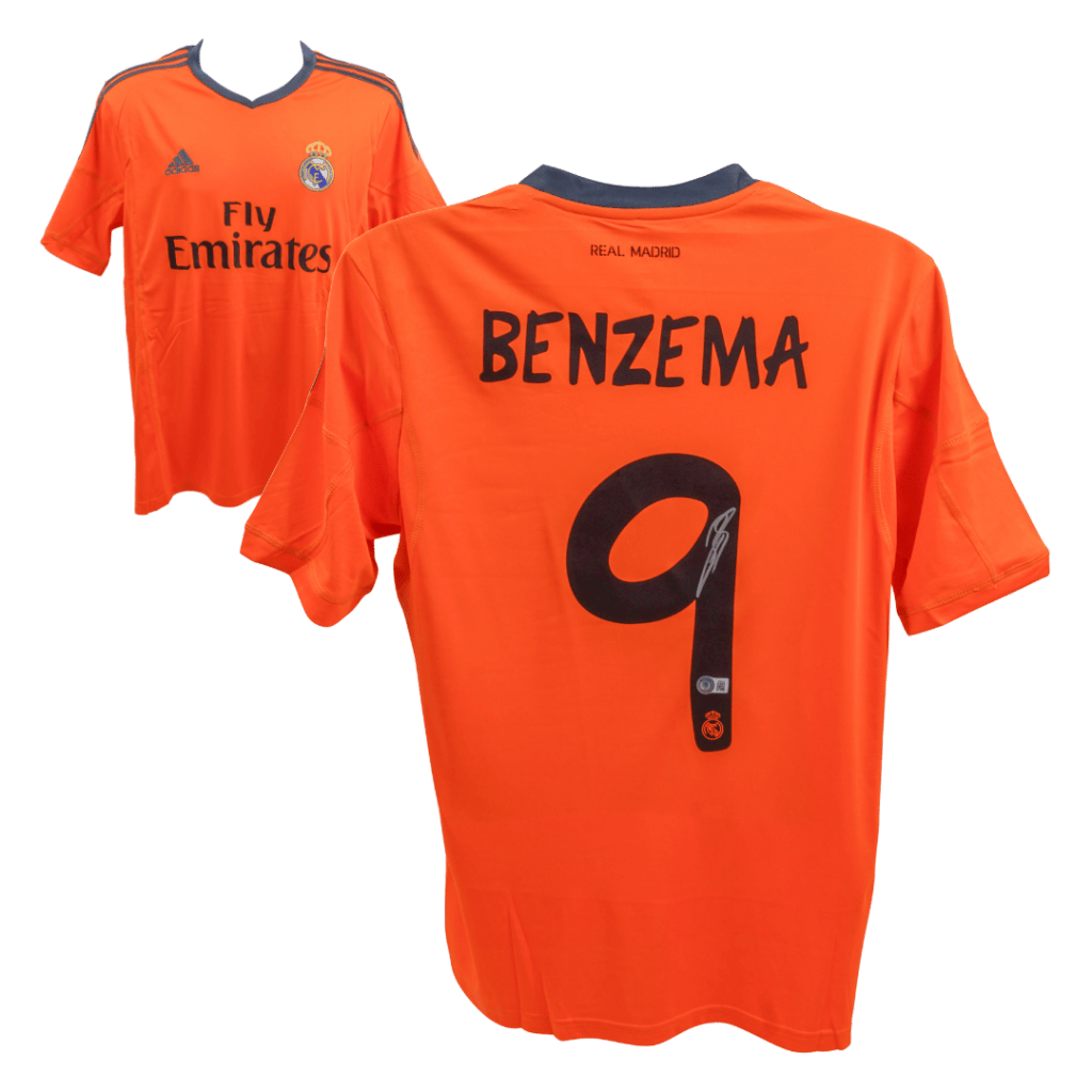 Karim Benzema Signed Real Madrid Away Soccer Jersey #9 – BECKETT COA