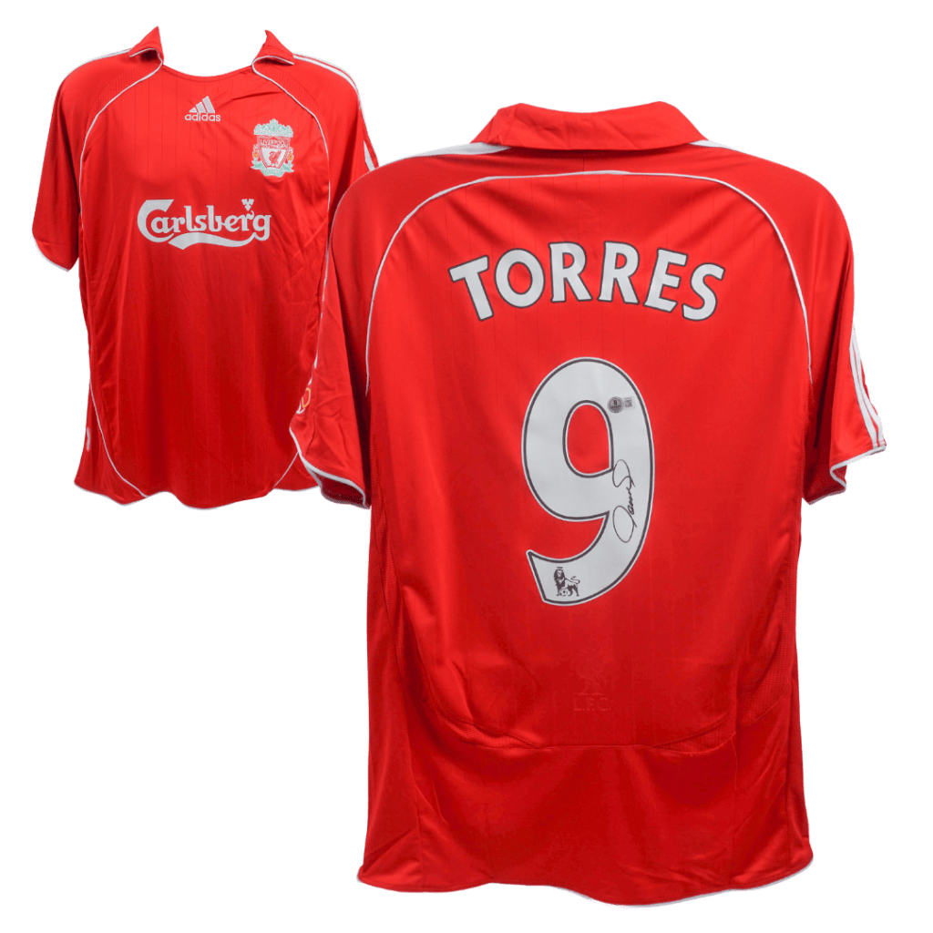 Fernando Torres Signed Liverpool Home Soccer Jersey #9 – BECKETT COA