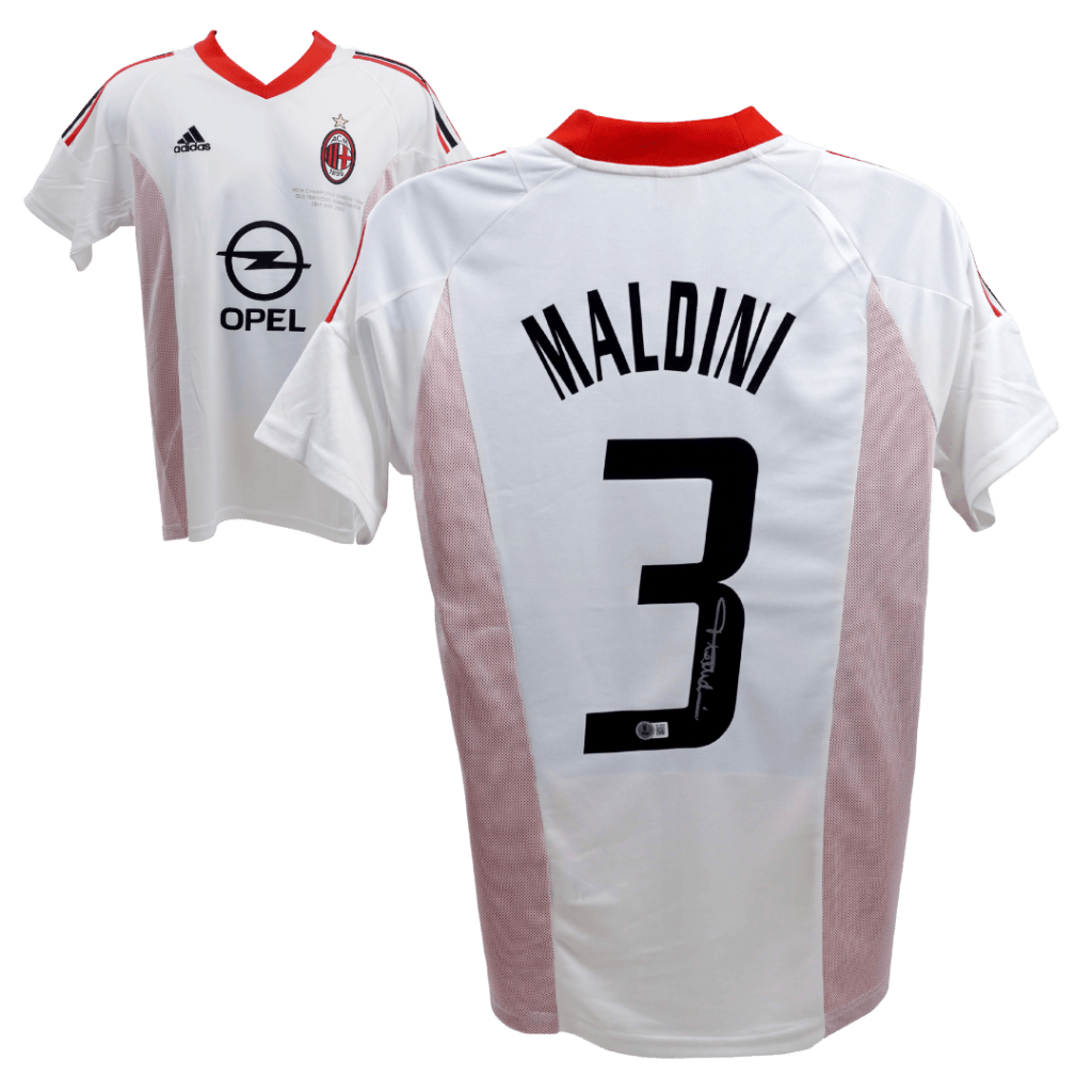 Paolo Maldini Signed AC Milan Away Soccer Jersey #3 – BECKETT COA