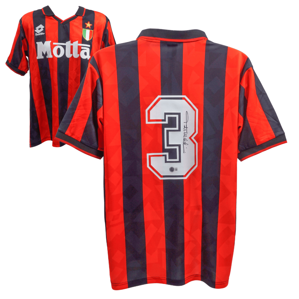 Paolo Maldini Signed Vintage AC Milan Home Soccer Jersey #3 – BECKETT COA