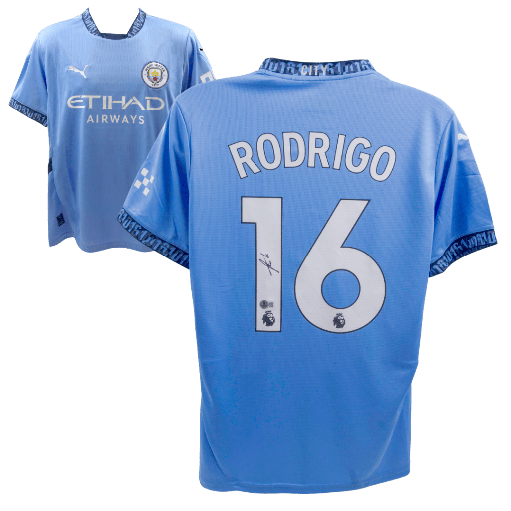 Rodri Signed Manchester City Home Soccer Jersey #16 – BECKETT COA