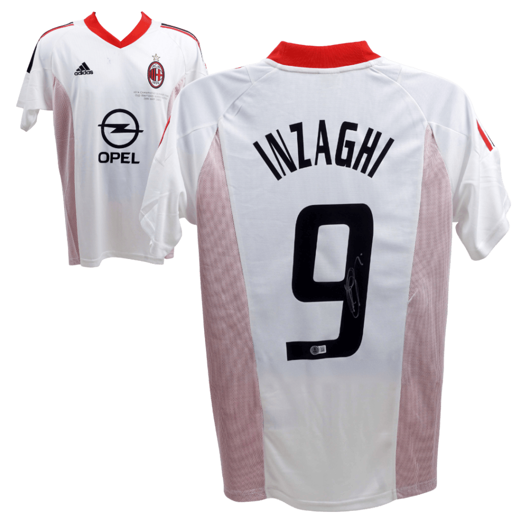 Filippo Inzaghi Signed AC Milan Away Soccer Jersey #9  – BECKETT COA