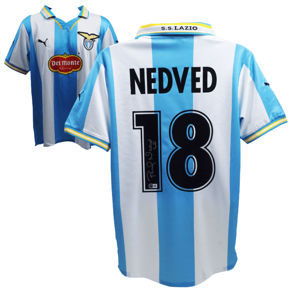 Pavel Nedved Signed S.S. Lazio Home Soccer Jersey #18 – BECKETT COA