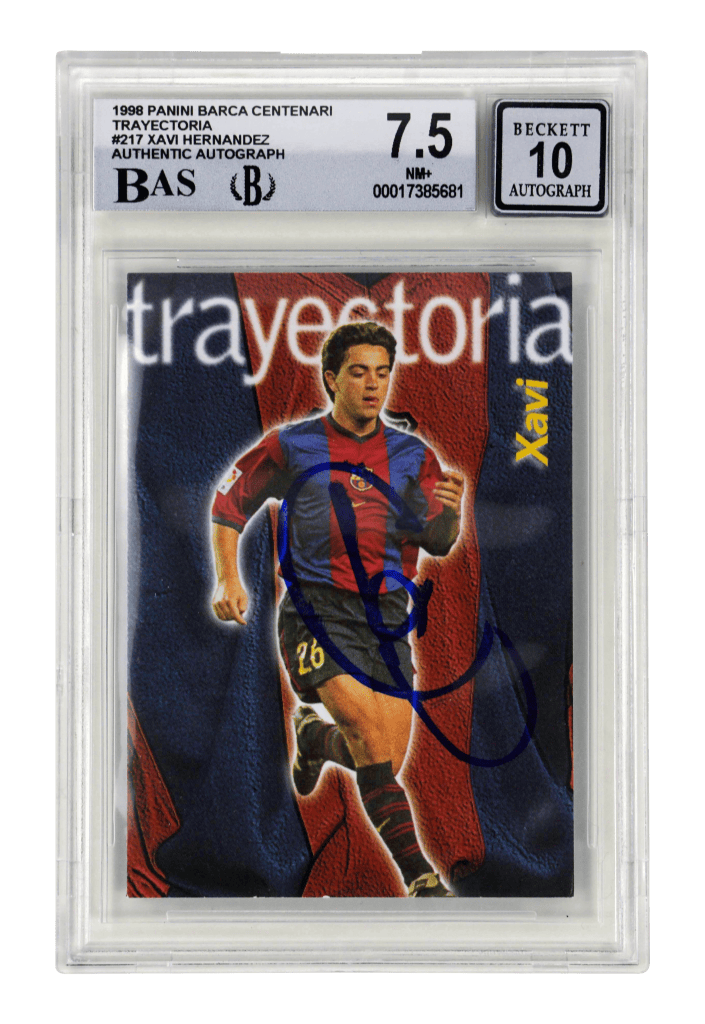 Xavi Hernandez Signed 1998 Panini Barca Centenari Trayectoria #217 – BGS 7.5