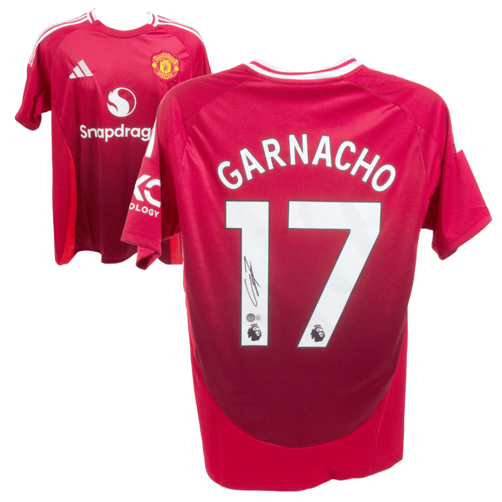 Alejandro Garnacho Signed 2024-25 Man Utd Home Soccer Jersey #17 – Beckett COA