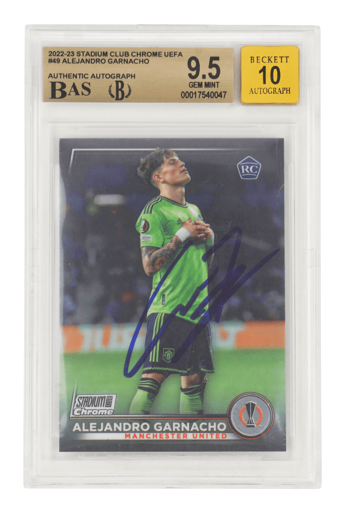 Alejandro Garnacho Signed 2022 Topps Stadium Club Chrome RC – BGS 9.5 AUTO 10