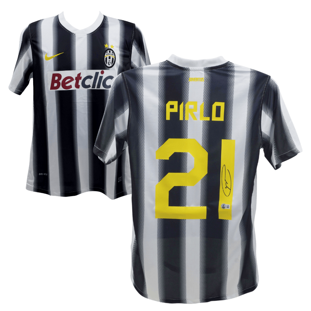 Andrea Pirlo Signed Juventus Home Soccer Jersey #21 with Beckett COA