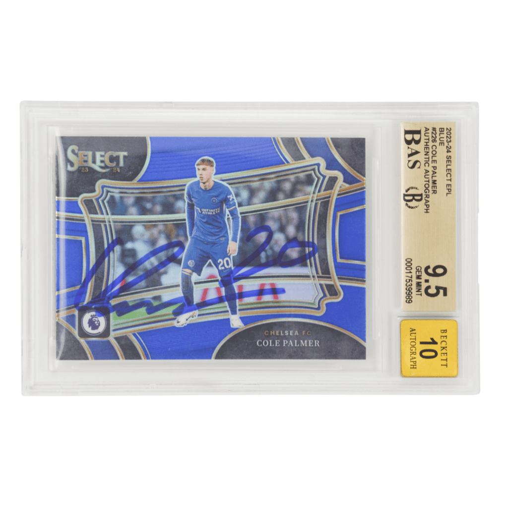 Cole Palmer Signed 2023-24 Panini Select EPL Blue Field Level – BGS 9.5 AUTO 10