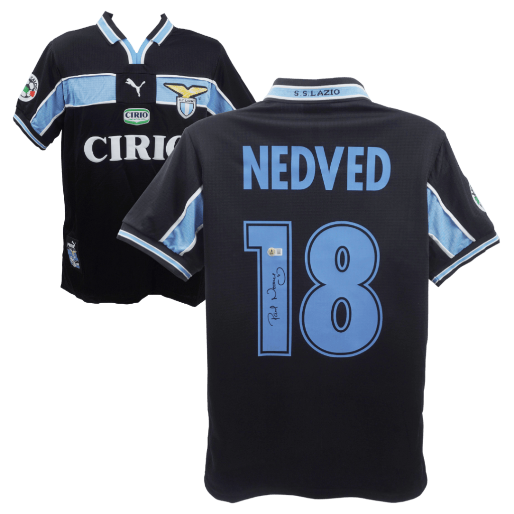 Pavel Nedved Signed S.S. Lazio Away Soccer Jersey #18 – BECKETT WITNESS