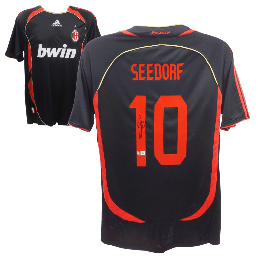 Clarence Seedorf Signed AC Milan Away Soccer Jersey #10 – BECKETT COA