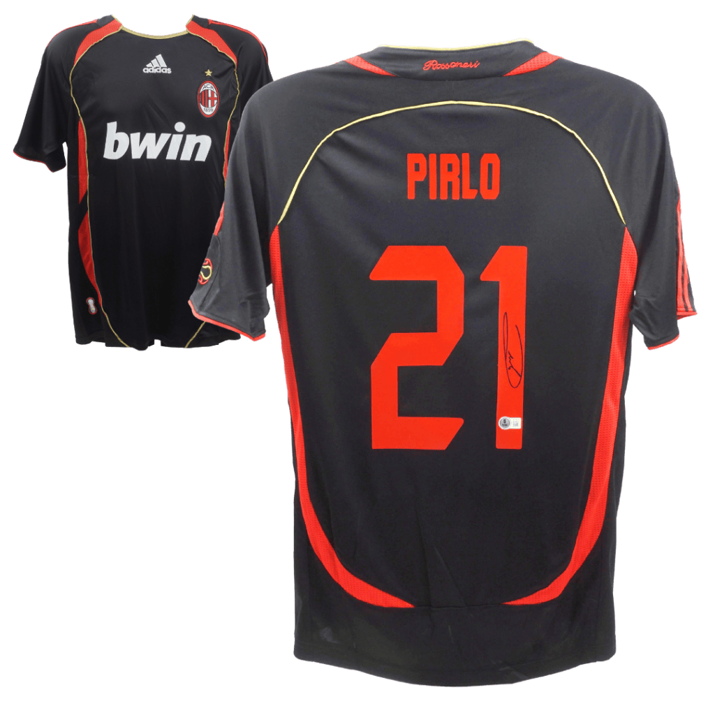 Andrea Pirlo Signed AC Milan Away Soccer Jersey #21 – BECKETT WITNESS