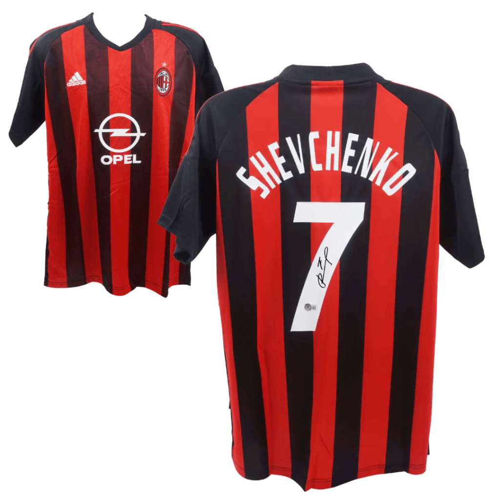 Andriy Shevchenko Signed AC Milan Home Soccer Jersey #7 – BECKETT COA