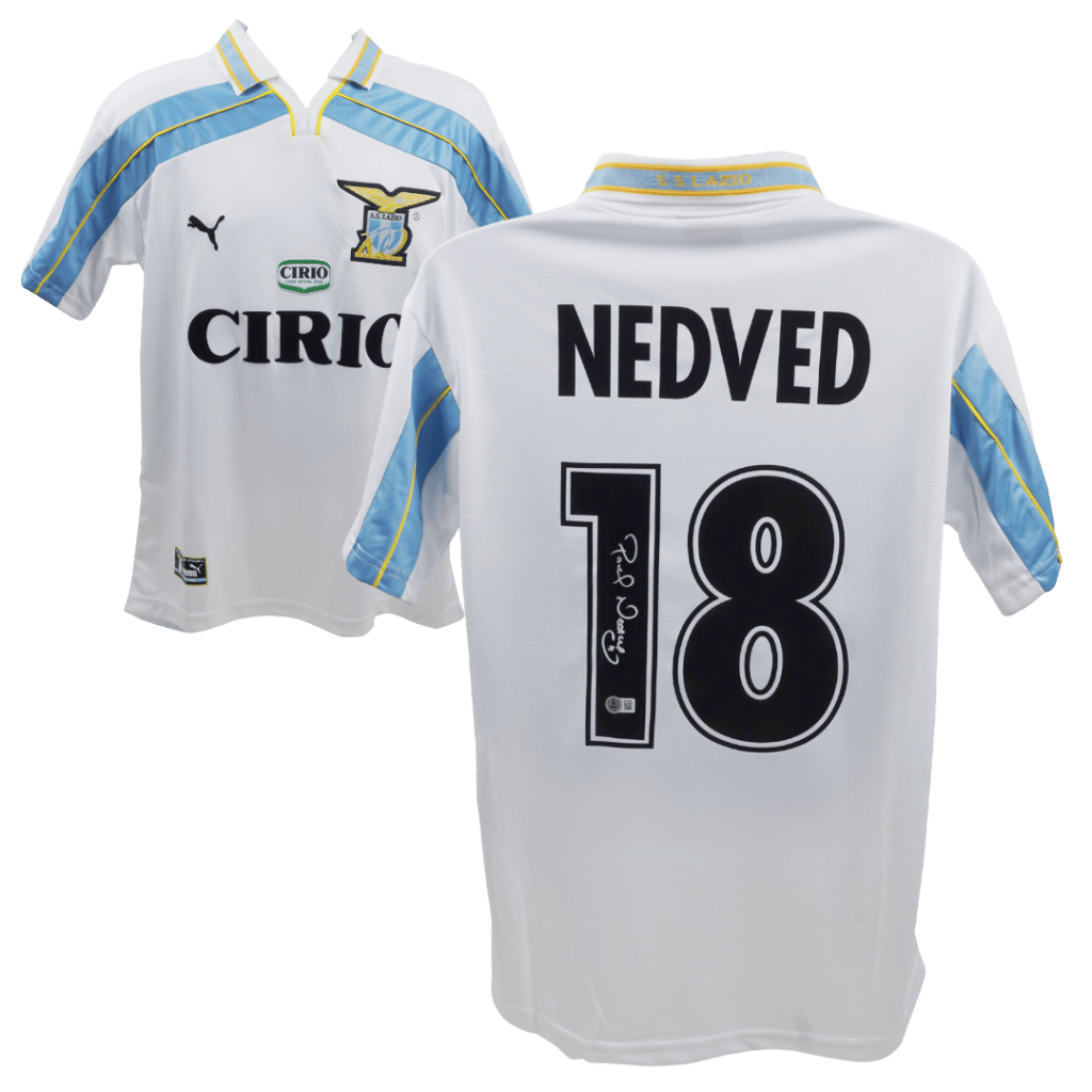 Pavel Nedved Signed S.S. Lazio Away Soccer Jersey #18 – BECKETT WITNESS