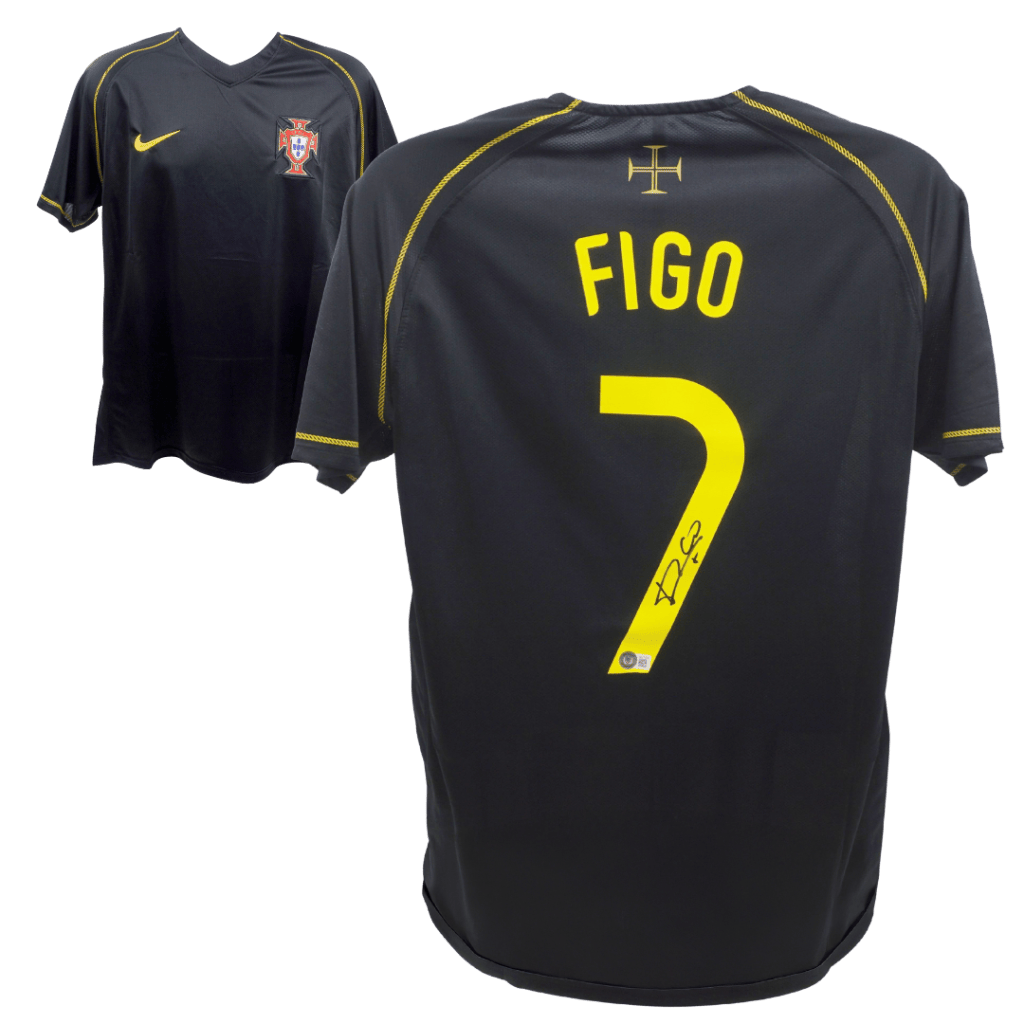 Luis Figo Signed Portugal Away Soccer Jersey #7 with Beckett COA