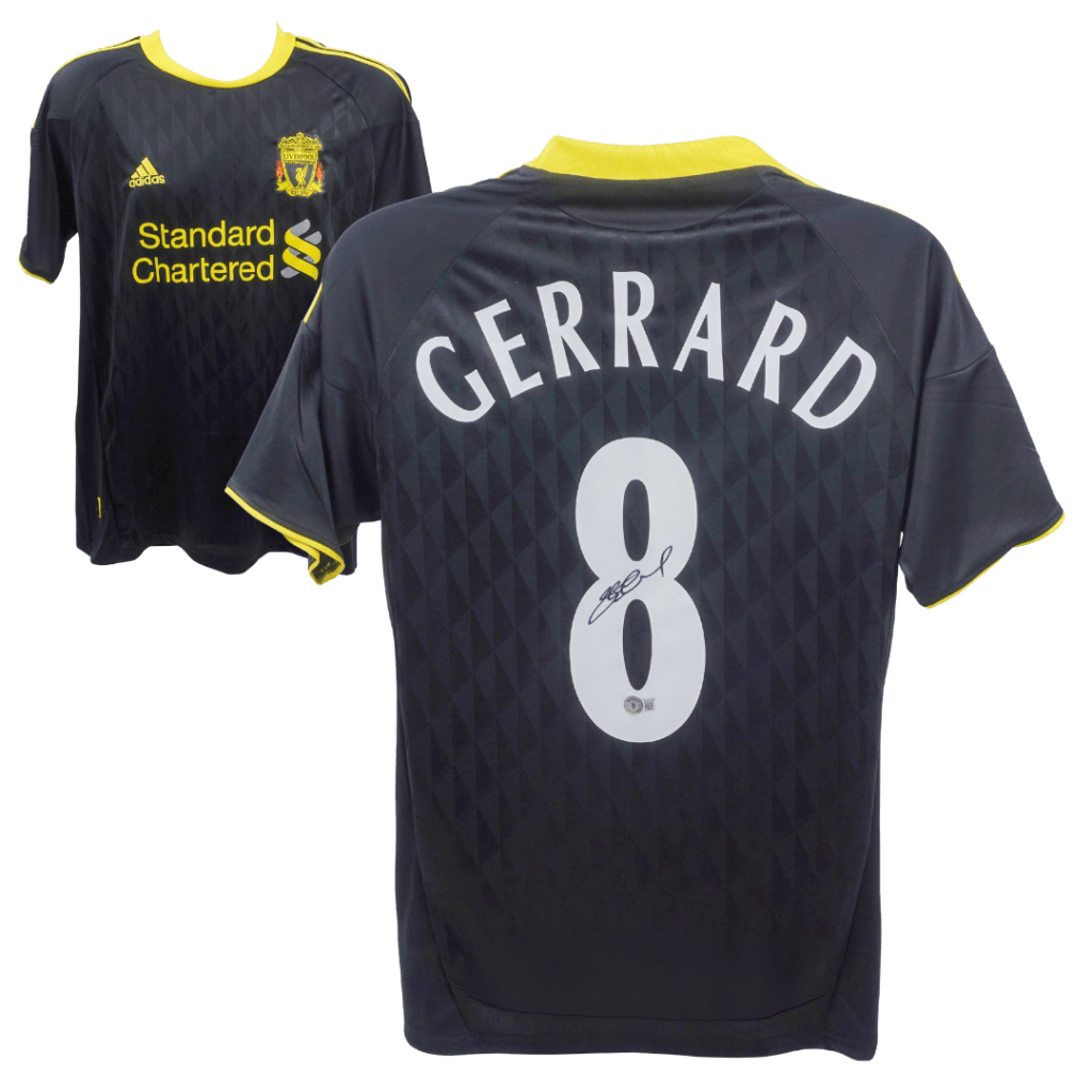 Steven Gerrard Signed Liverpool Away Soccer Jersey #8 with Beckett COA