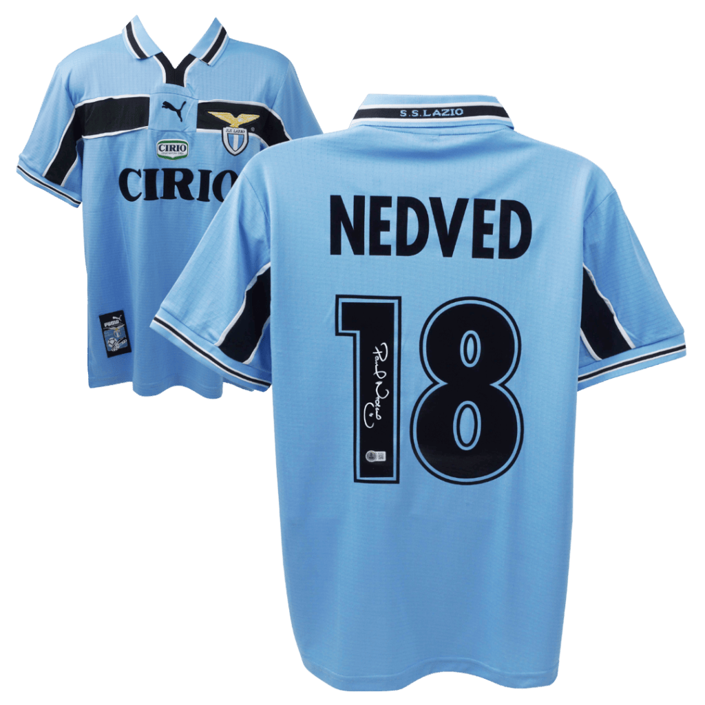 Pavel Nedved Signed S.S. Lazio Home Soccer Jersey #18 – Beckett COA